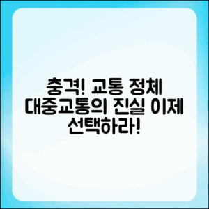 충격적인 교통 정체 현황과 대중교통 이용의 진실