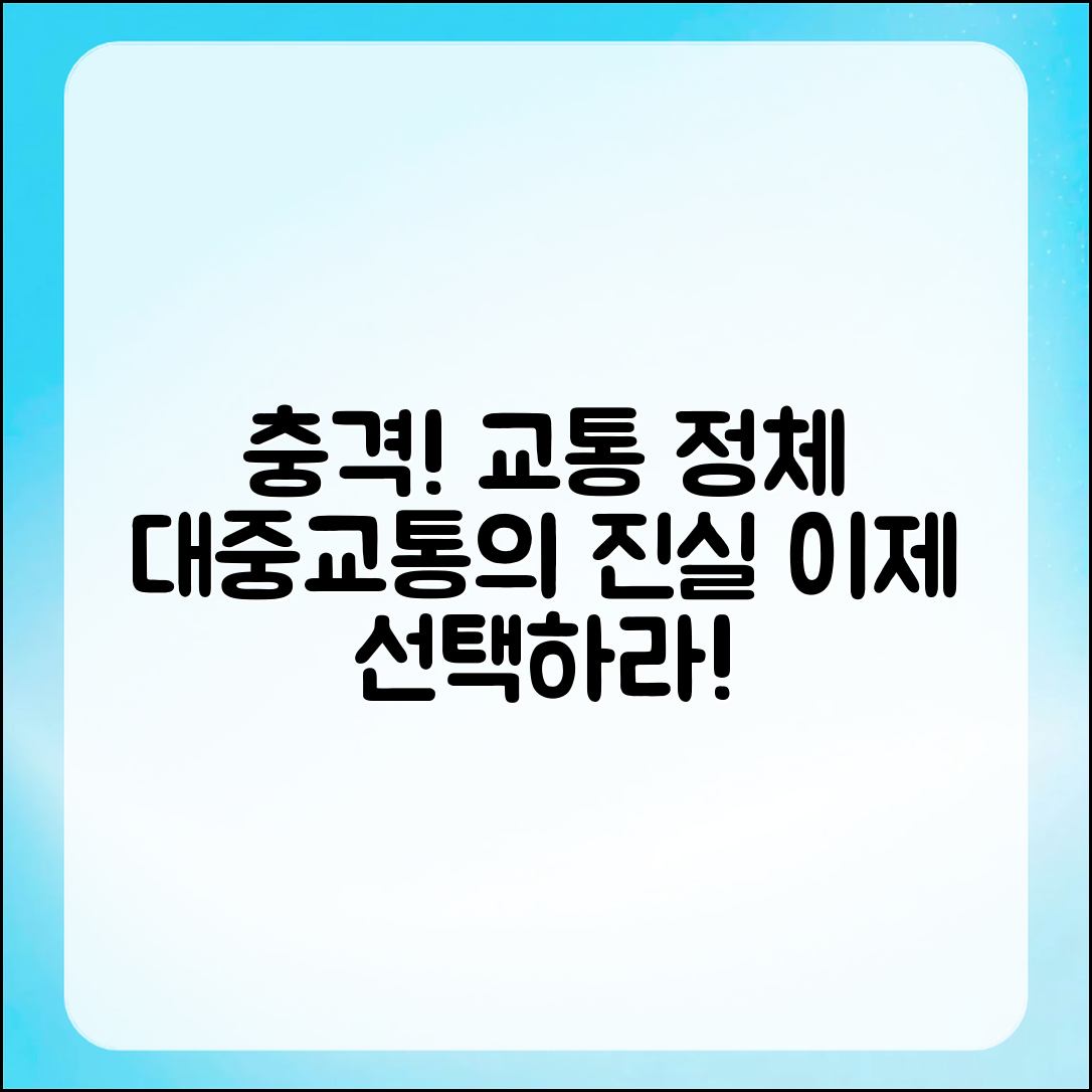 충격적인 교통 정체 현황과 대중교통 이용의 진실