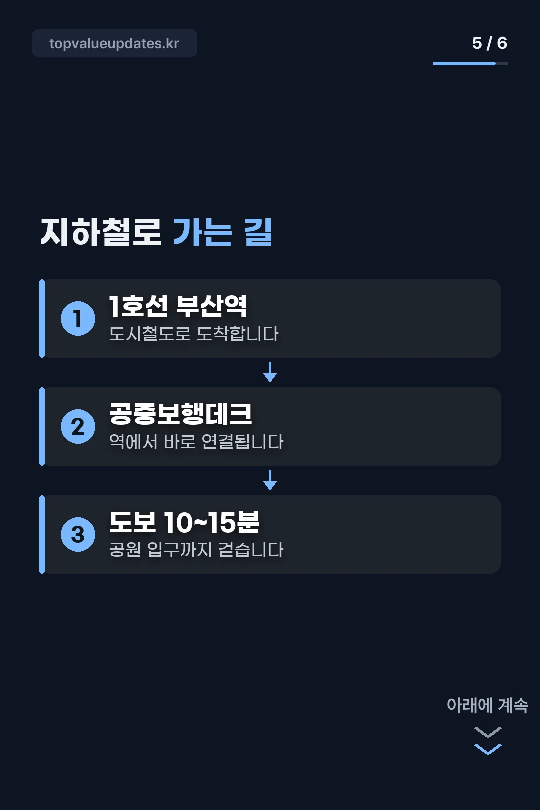 지하철로 가는 길