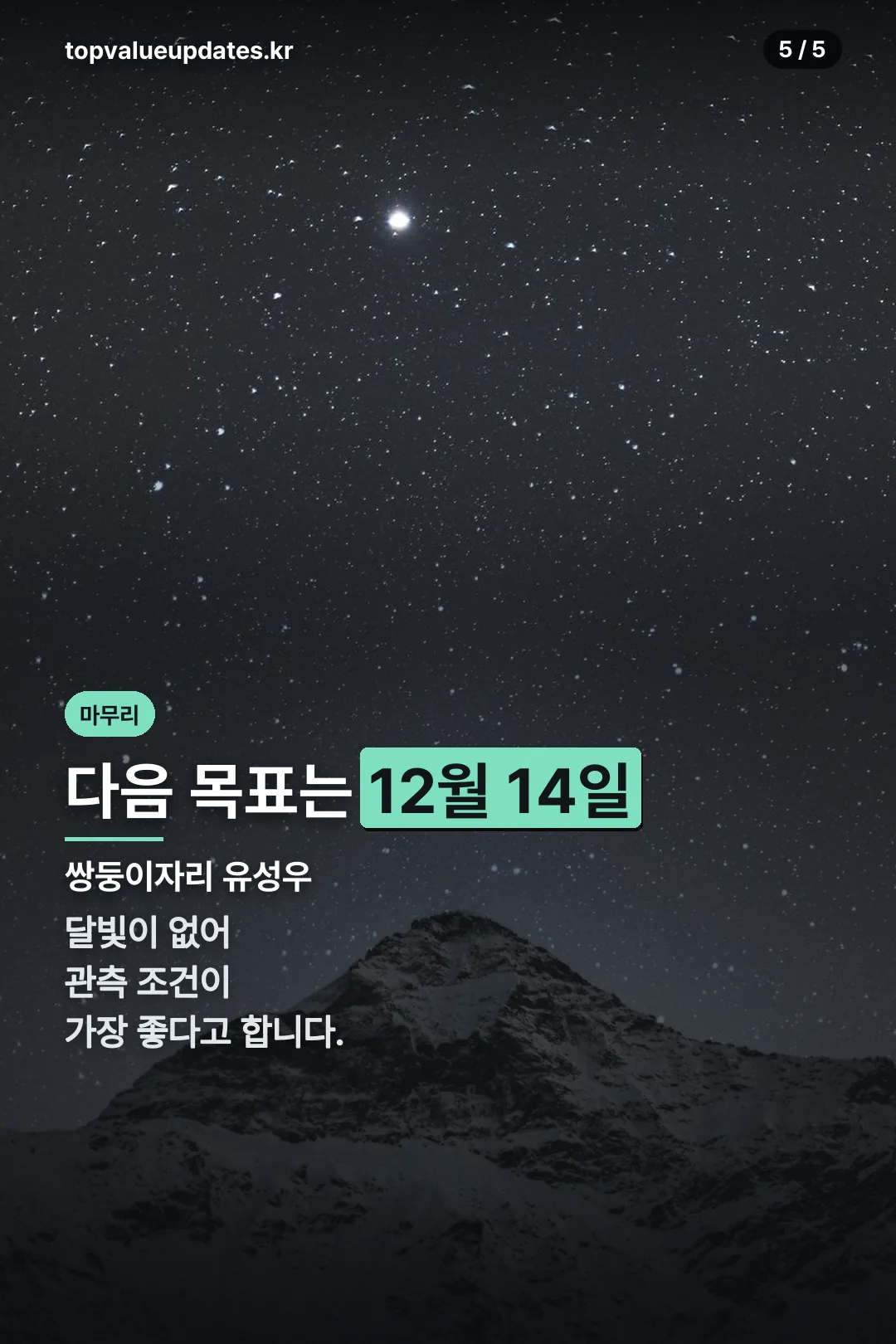 다음 유성우 안내