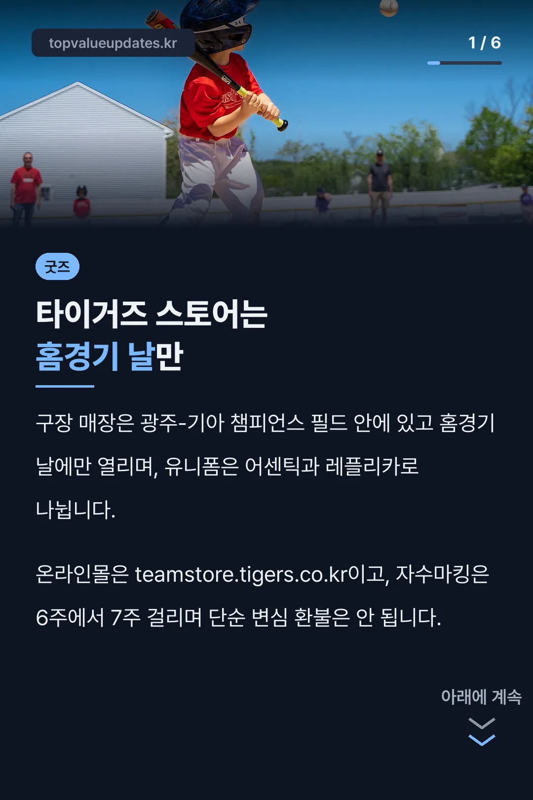 타이거즈 스토어는 홈경기 날만